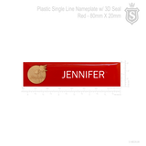 Nameplate 3D Seal - Plastic 80 x 20- Single Line