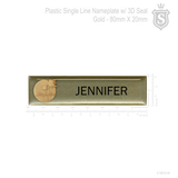 Nameplate 3D Seal - Plastic 80 x 20- Single Line