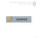 Nameplate 3D Seal - Plastic 80 x 20- Single Line