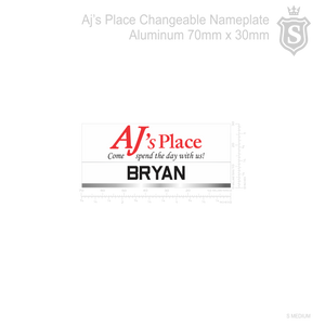 AJ's Place Changeable  Aluminum Nameplate