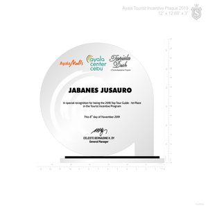 AYALA TOURIST INCENTIVE PLAQUE