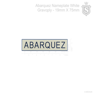 Abarquez White Nameplate