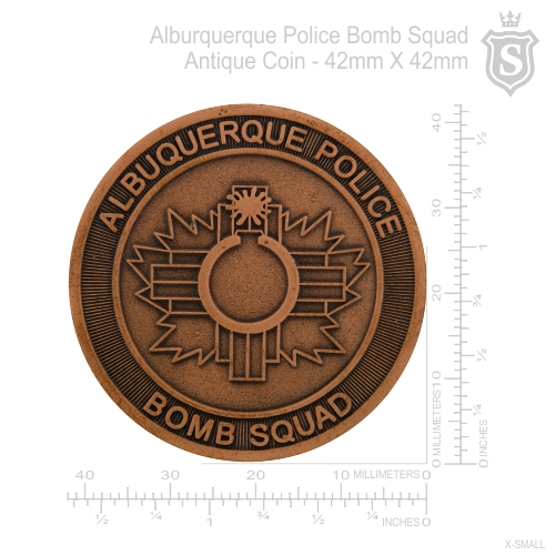 Alburquerque Police Bomb Squad Coin Antique 42mm