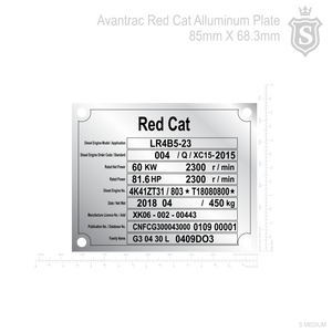 Red Cat Aluminum Plate 85mm X 68.3mm