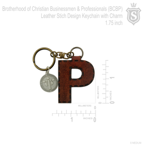 Brotherhood of Christian & Professionals (BCBP) Leather stitch Design Keychain with charm