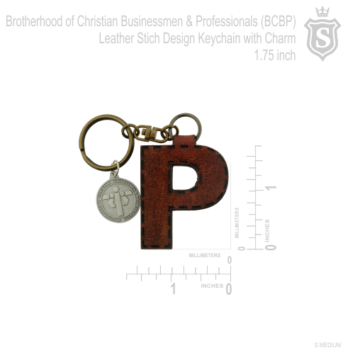 Brotherhood of Christian & Professionals (BCBP) Leather stitch Design Keychain with charm