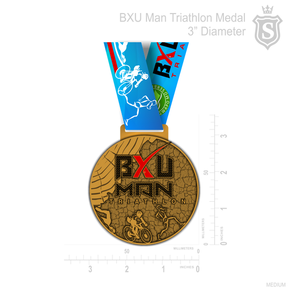 BXU Man Triathlon Medal 2023