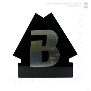 B Cut Out  Signage Acrylic with Triangular Back 11.5 inch