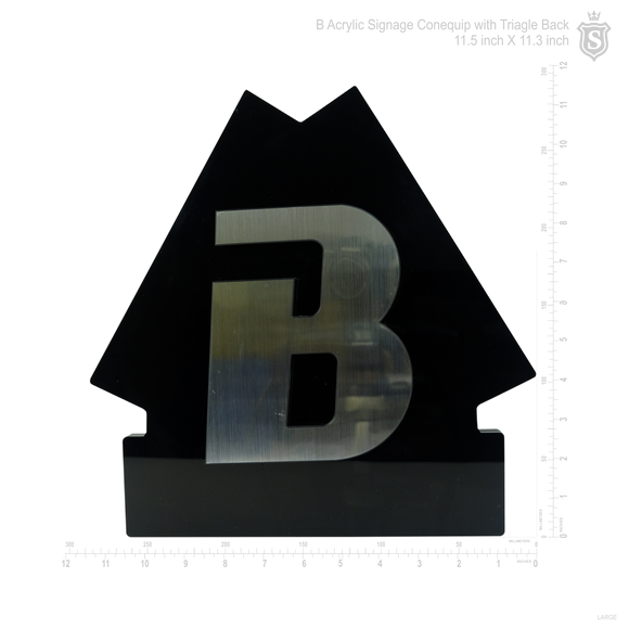 B Cut Out  Signage Acrylic with Triangular Back 11.5 inch