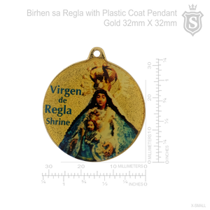 Birhen sa Regla with Plastic Coat Pendant Gold 32mm