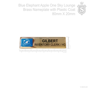 Blue Elephant Apple One Sky Lounge Brass Nameplate