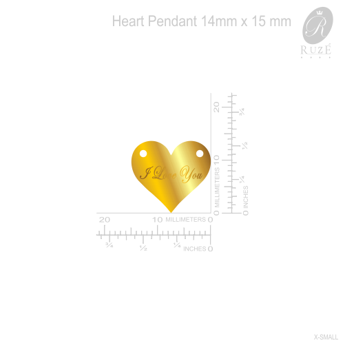 Heart Pendant Gold 15mm