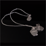 Boy & Girl Head Pendant with Engrave Names Silver 20mm