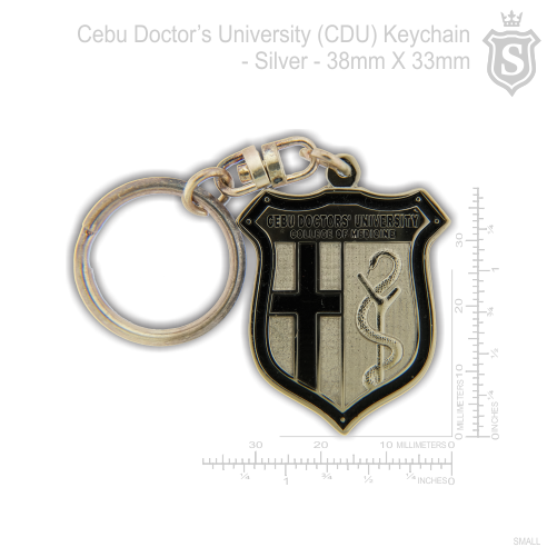 Cebu Doctors University (CDU) College of Medicine Keychain Silver 38mm