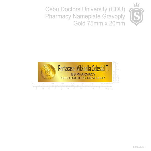 Cebu Doctors University (CDU) BS Pharmacy Nameplate