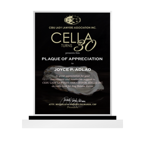Plaque of Appreciation Cella Turns 30