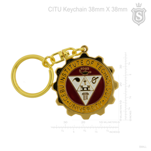 Cebu Institute of Technology University (CITU) Gold Keychain 38mm