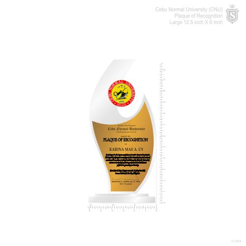 Cebu Normal University (CNU) Plaque of Recognition Large 12.5 inch