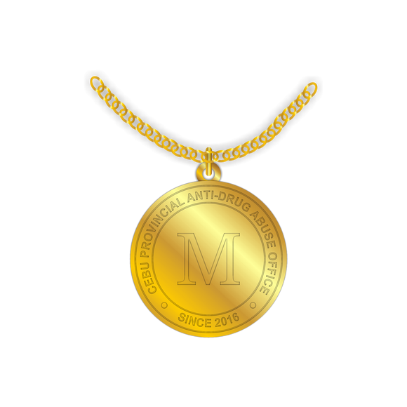 Personalized Circle Pendant with Engrave Gold Large 25mm
