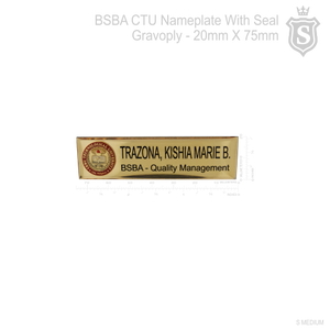 Cebu Technological University (CTU)- BSBA Quality Management Nameplate