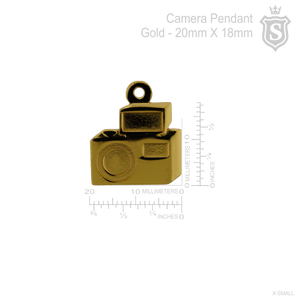 Camera Pendant Gold 20mm