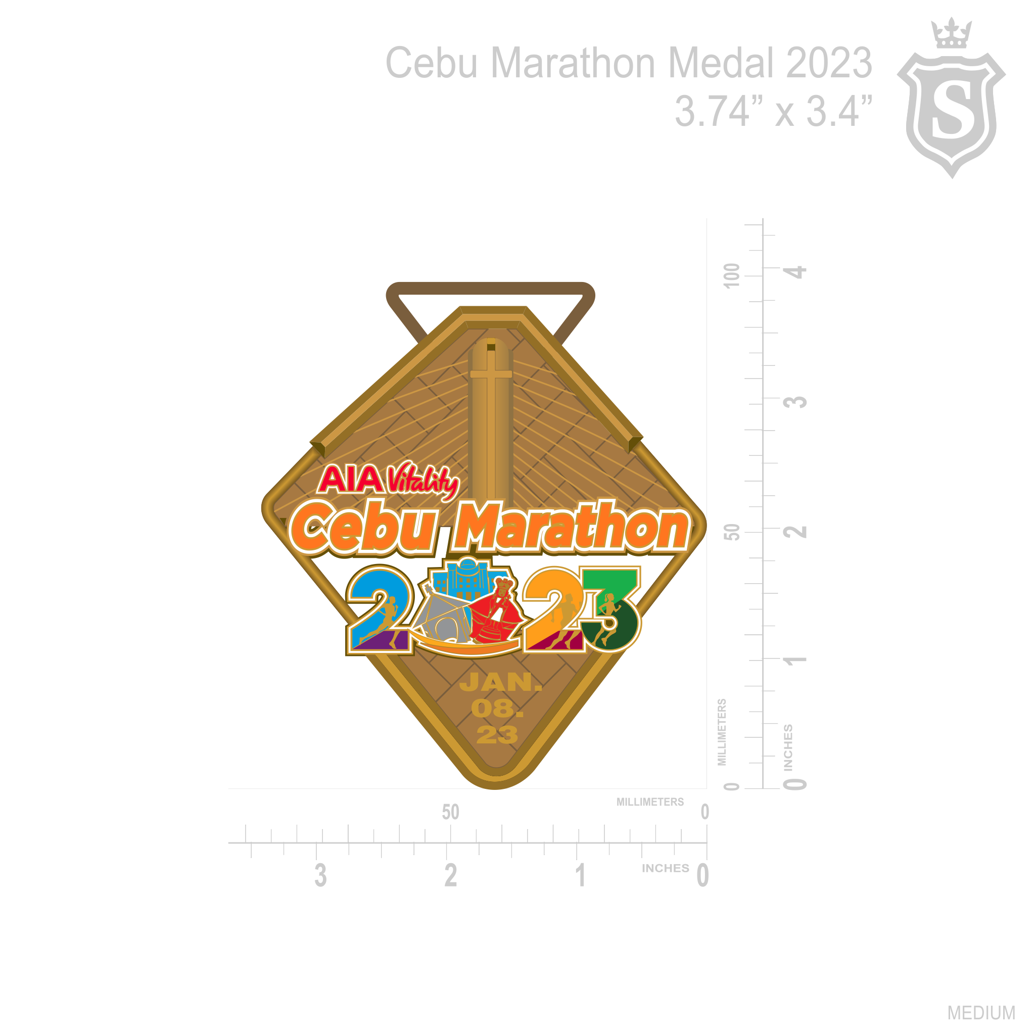 CEBU MARATHON 2023 MEDAL Suarez Arts