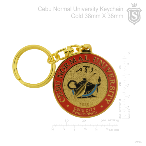 Cebu Normal University (CNU) Gold Keychain 38mm