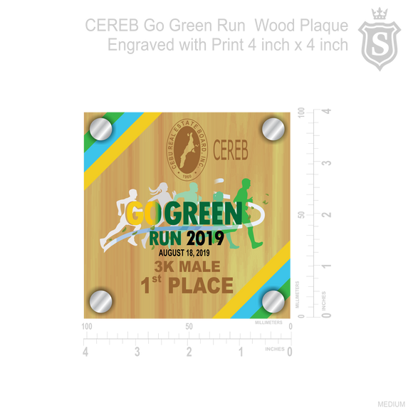 Go Green Run Plaque