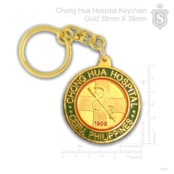Chong Hua Hospital Keychain Gold 38mm