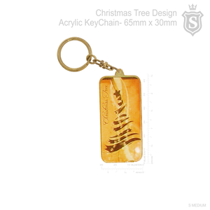 Christmas Tree Design Acrylic Keychain 65mm
