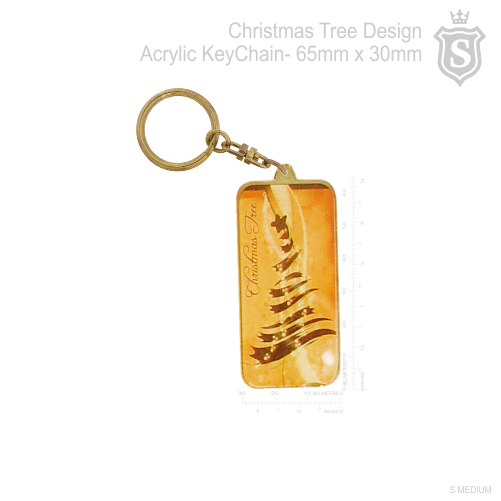 Christmas Tree Design Acrylic Keychain 65mm