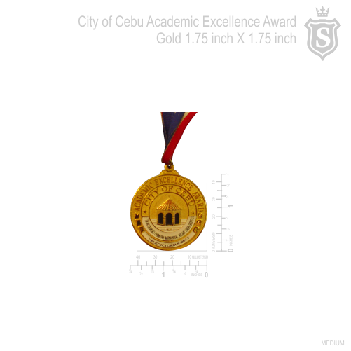 City of Cebu Academic Excellence Award Medal Gold 1.75 inch