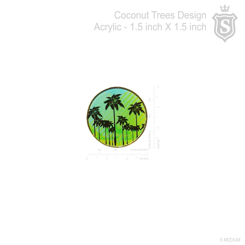 Coconut Trees Design Acrylic Keychain 1.5 inch