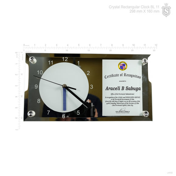 BL-11 Crystal Clock Photo Frame Rectangular 160mm