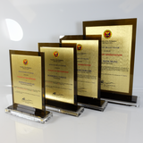 Danao City Acrylic Award of Appreciation  with Brass Plate