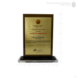 Danao City Acrylic Award of Appreciation  with Brass Plate