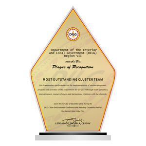 DILG Most Outstanding Cluster Team Plaque - DILG