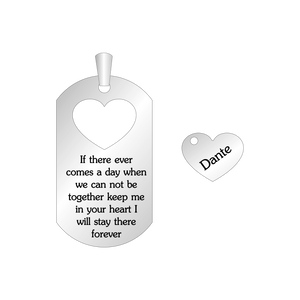 Dogtag wity Heart Pendant