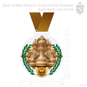 Danao 1st Mayor Ramon D. Durano III Chess Tournament Acrylic Medal 4 inch