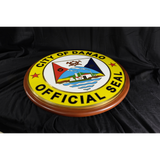 City of Danao Seal Brass on Wood 29.55 inch diameter