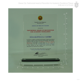Testimonial Award of Recognition for Academic Excellence Plaque 9.68 inch x 8.75 inch
