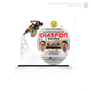 Danao 2nd Mayors Motocross Cup Plaque 8" Height
