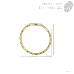 Detachable Bangle with Engrave Letter Initial Gold 64mm