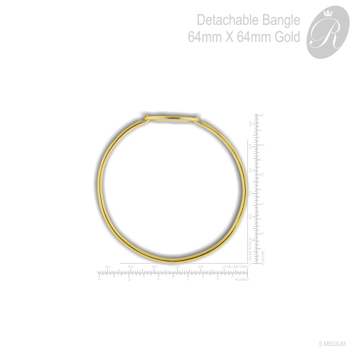 Detachable Bangle with Engrave Letter Initial Gold 64mm