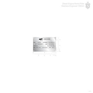 Diesel Engine Brand Plate Stainless Engraved 100mm