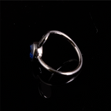 Disc Ring with Letter Initial Engrave and Birthstone Silver 20mm