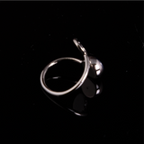 Disc Ring with Letter Initial Engrave and Birthstone Silver 20mm