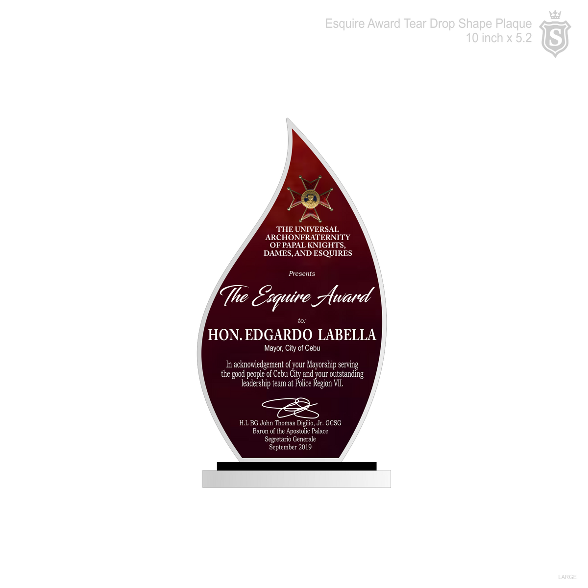 Esquire Plaque – Suarez Arts