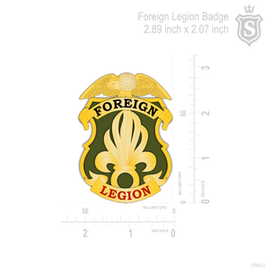 Foreign Legion Badge 2.89 inch x 2.07 inch