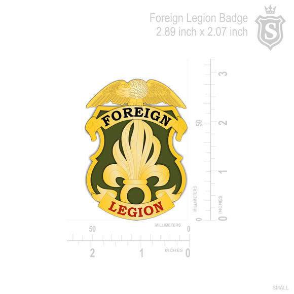 Foreign Legion Badge 2.89 inch x 2.07 inch